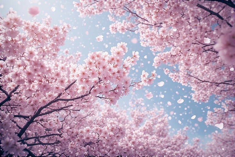 Dreamy Sakura Petals & Mount Fuji Landscapes Digital Wallpaper Pack